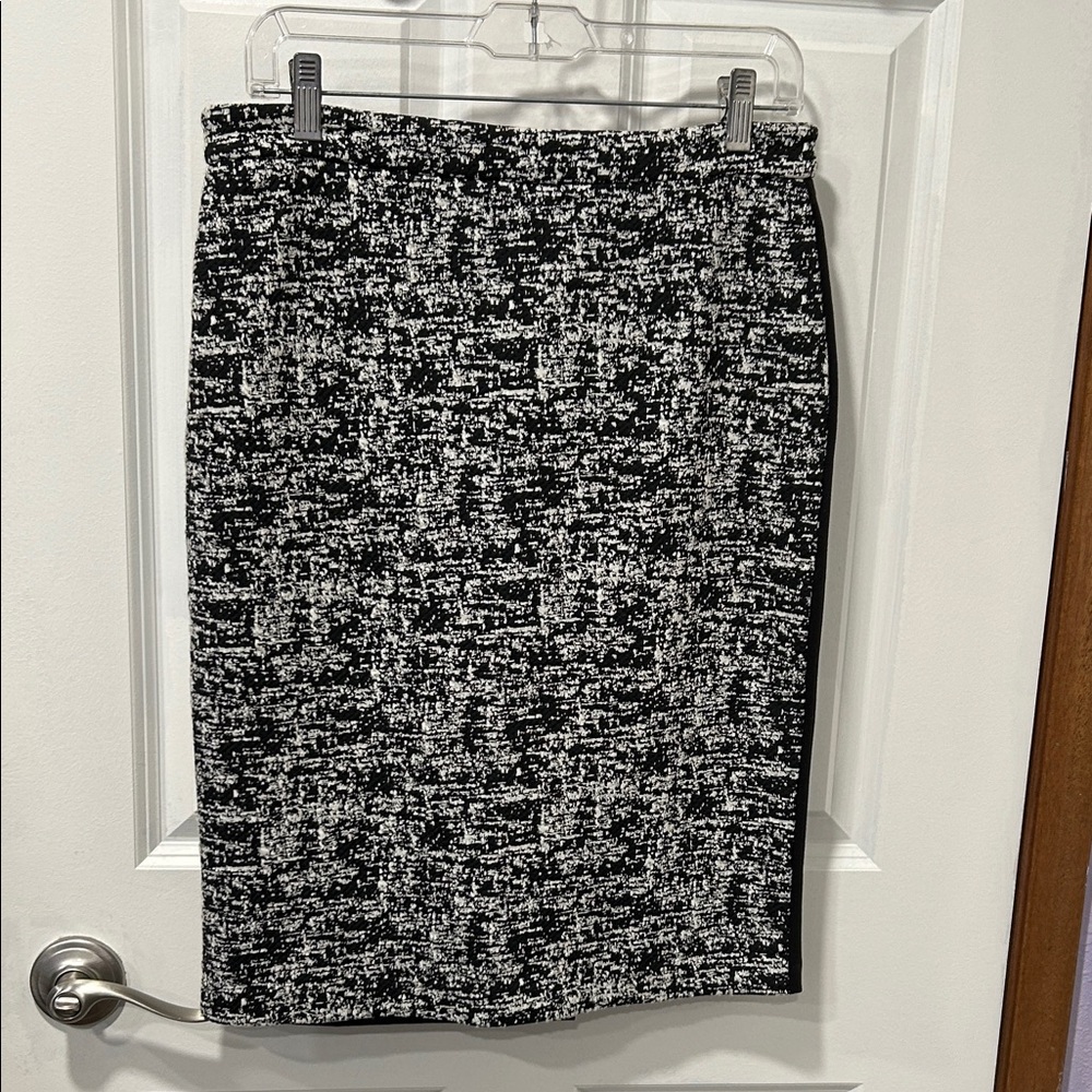 Premise Black and White Textured Pencil Skirt
